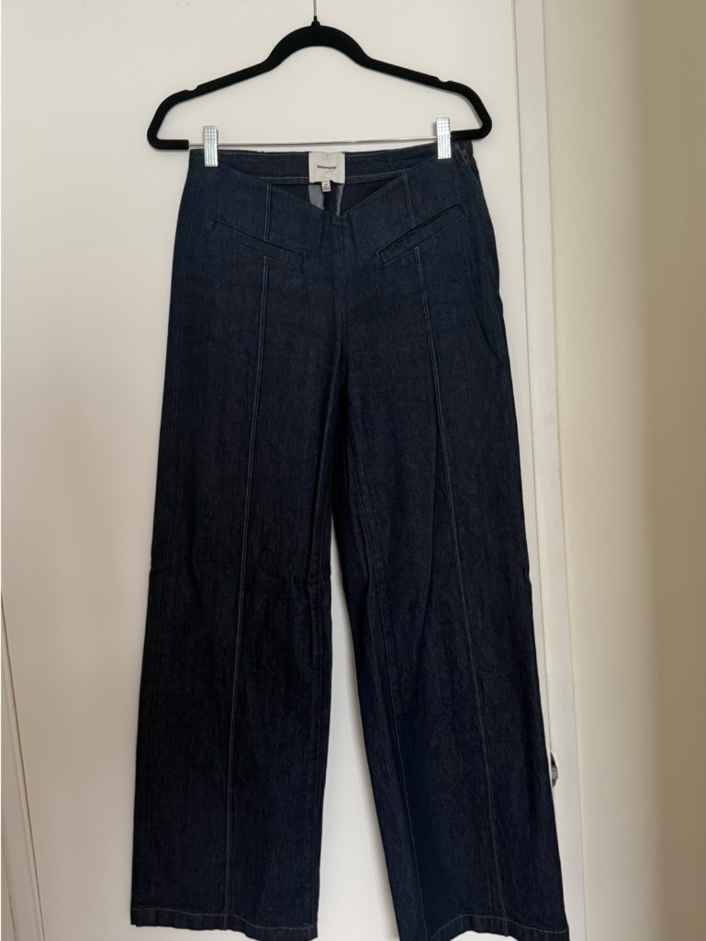 Reformation Dark Blue High-Rise Wide-Leg Jeans - Picture 3 of 5